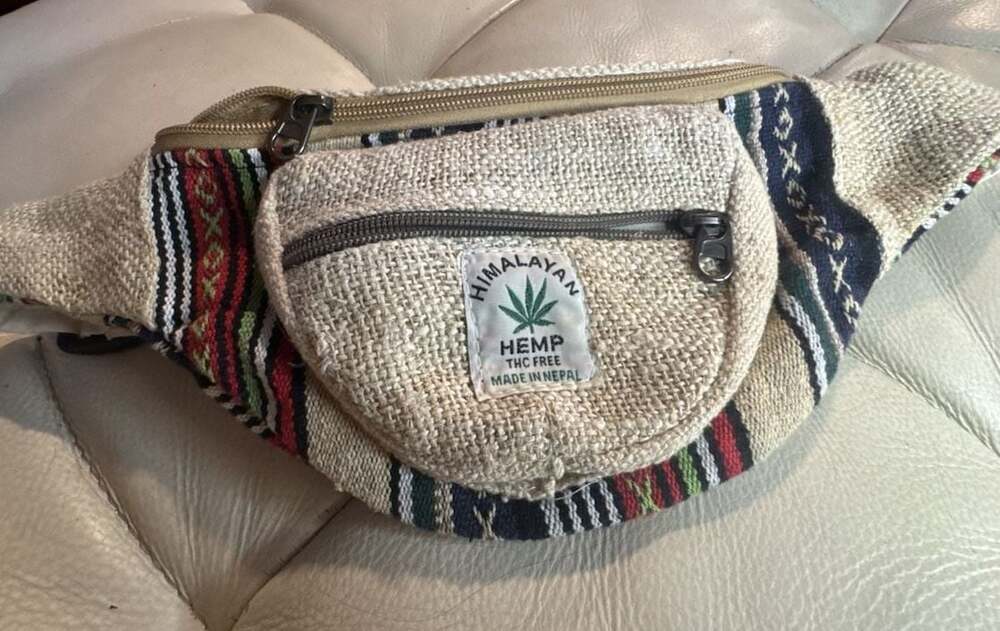 Himalayan Hemp Crossbody Bag, Eco-Friendly, THC Free, 3 Zip Compartments